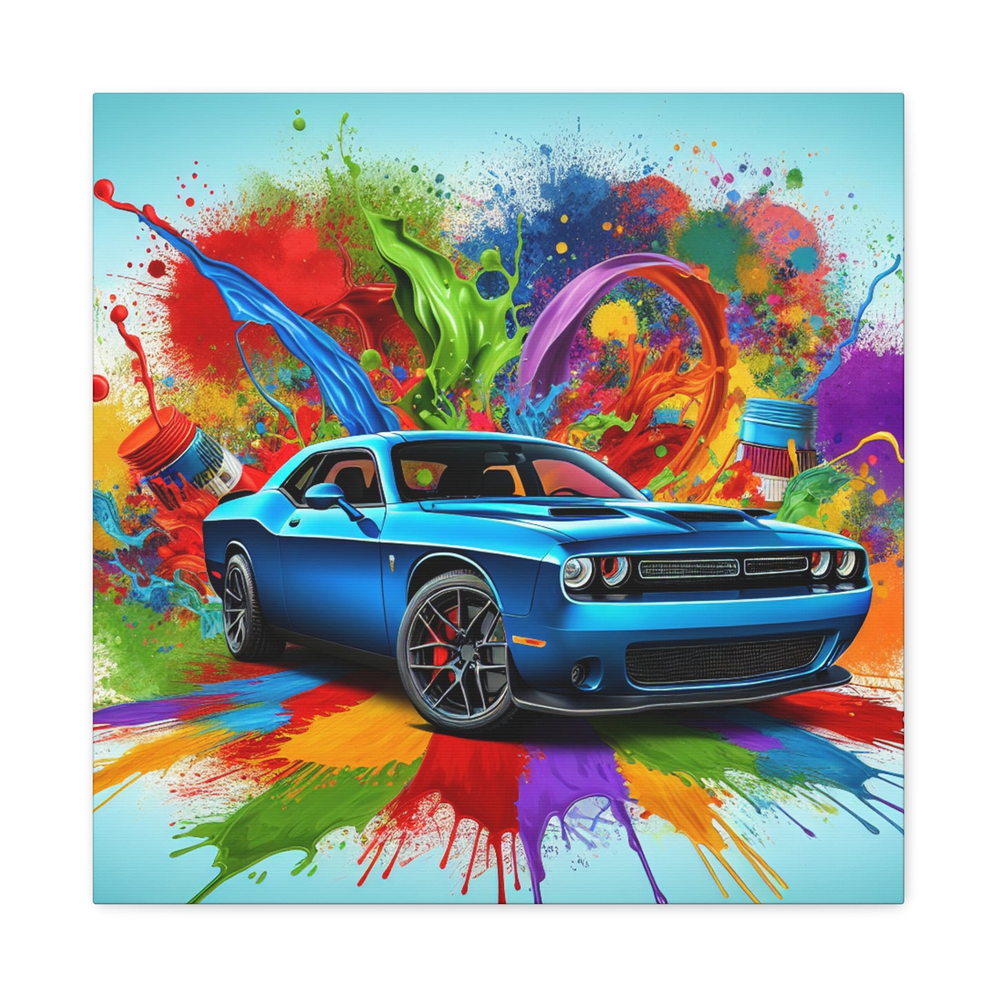 Dodge Challenger Wall Art, Car Canva Painting, Unique Home Decor, Automotive Art, Muscle Car Enthusiast Gift, Modern Bedroom Office Decor