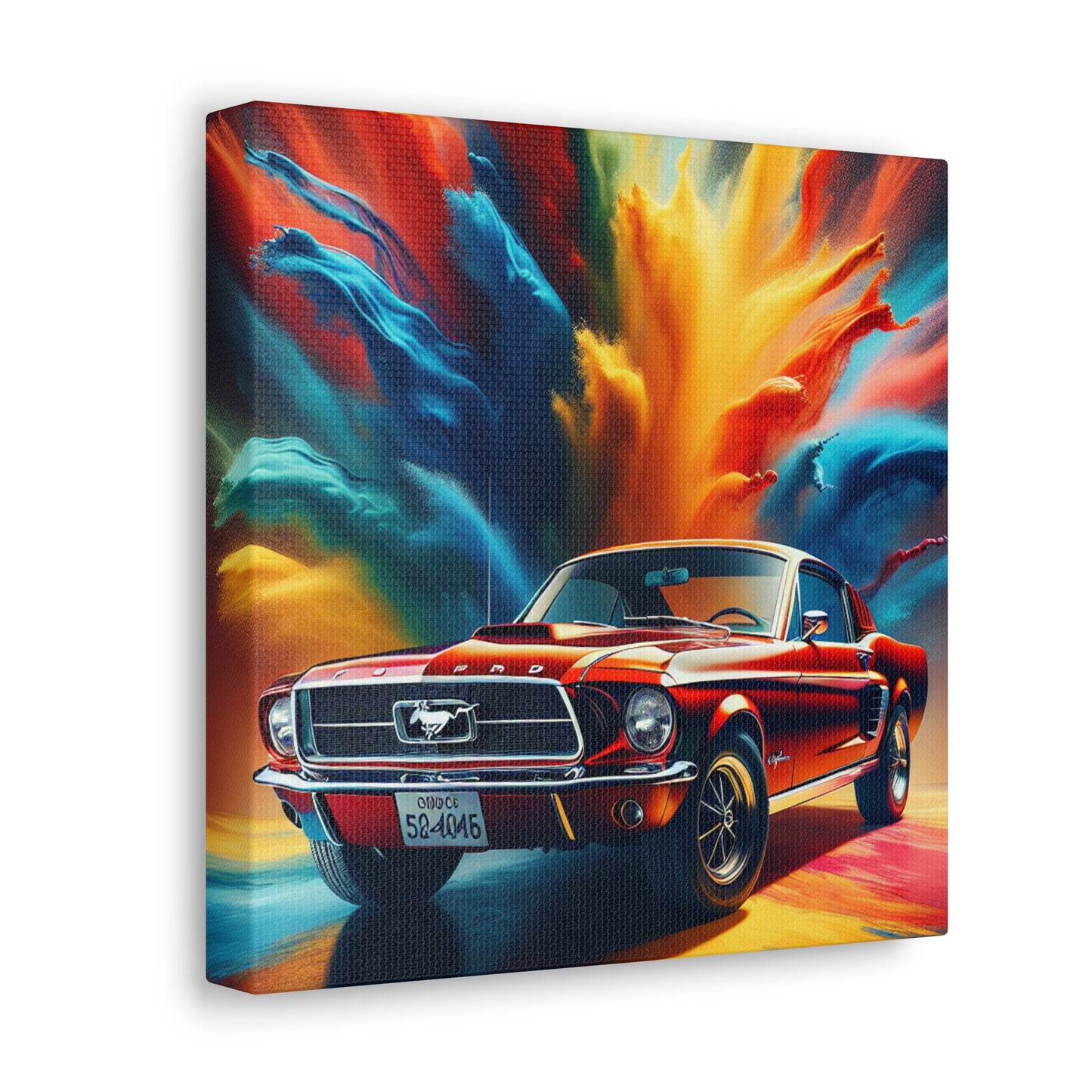 Ford Mustang Wall Decor Art - Classic Car Canva Painting - Modern Canvas Prints For Living Room, Bedroom, Man Cave, Car Enthusiasts