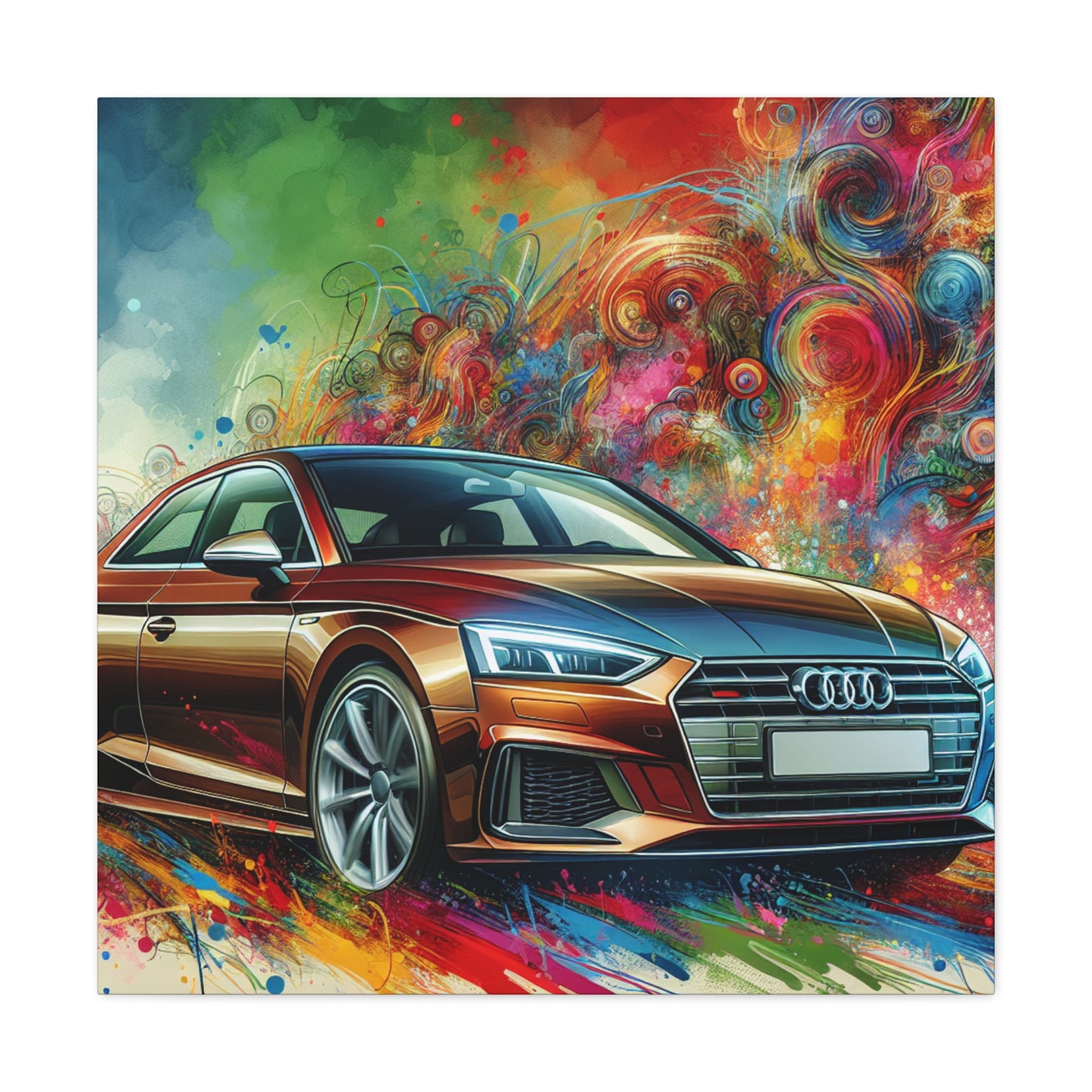 Audi A5 Canva Art Painting - Home Wall Decor, Unique Car Lover Gift, Automotive Artwork, Perfect Vehicle-Inspired Room Decoration