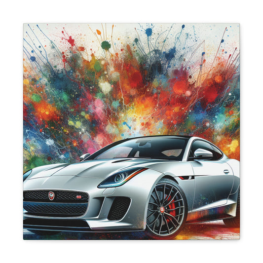 Jaguar F-Type Wall Art Canva, Vintage Car Painting, Luxury Auto Home Decor, Perfect Gift for Car Enthusiasts, High Quality Canvas Print