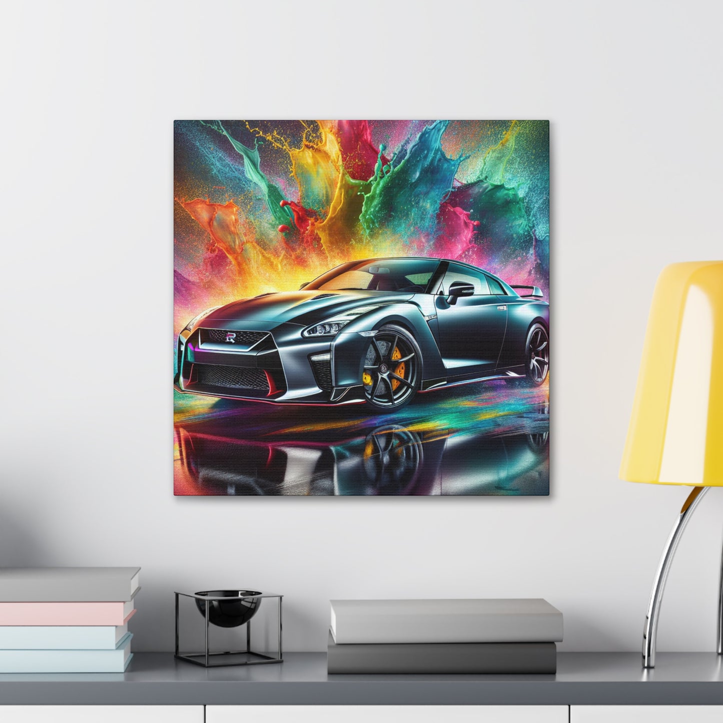 Premium Nissan GT-R Wall Art, Framed Canva, Large Car Print Paintings, Perfect Gift for Car Enthusiasts and Home Decor