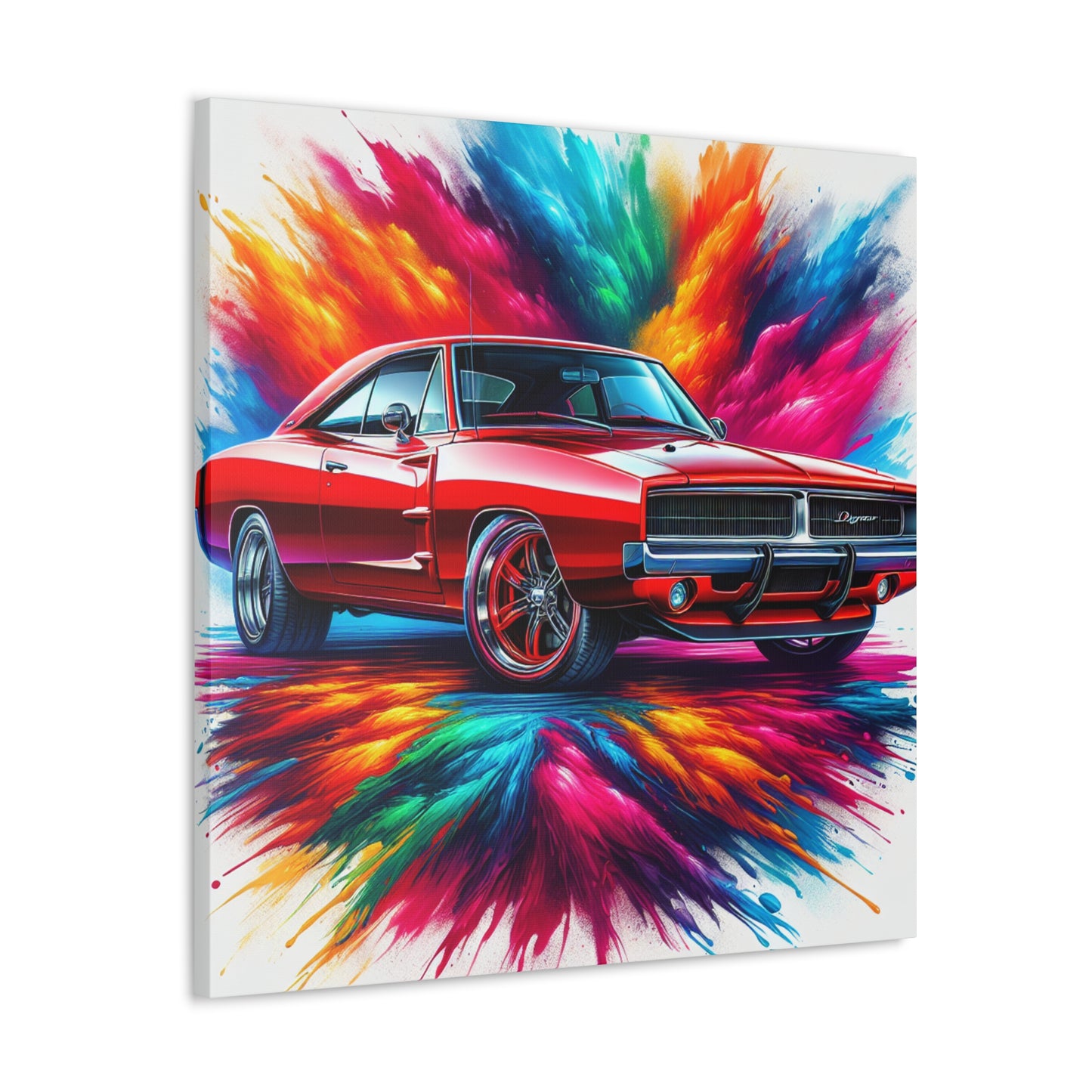 Dodge Charger Wall Art, Car Canva Painting, Automotive Decor, Unique Gift for Auto Enthusiast, Collector's Favorite, Muscle Car