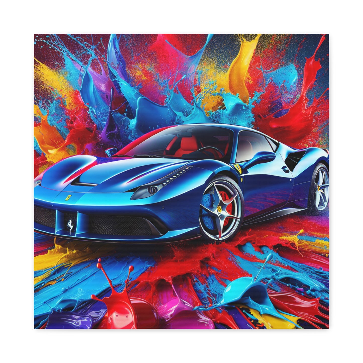 Ferrari Luxury Car Wall Art, Large Canva Print for Home and Office Decor, Exotic Supercar Painting, Perfect Gift for Car Enthusiast