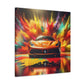 Ferrari Canva Painting, Luxury Car Artwork, Wall Decor, Handmade Piece, Perfect for Home and Office, Ideal Gift for Car Enthusiasts