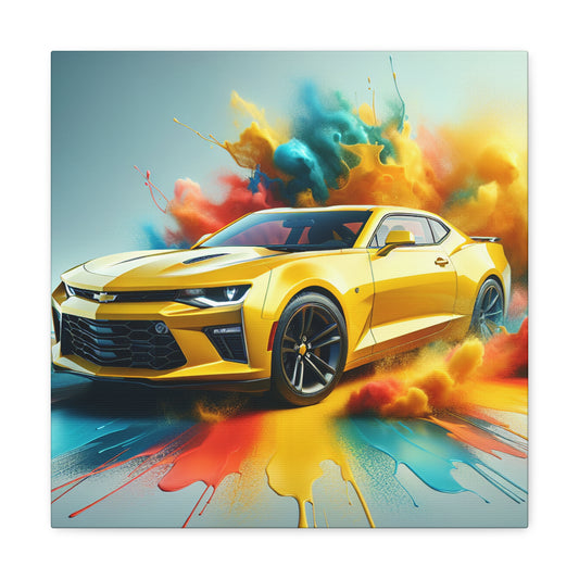 Chevrolet Camaro Canva Painting - Modern Wall Art - Unique Car Canva Prints - Garage Decor - Classic Car Lovers Gift - Vintage Car Poster