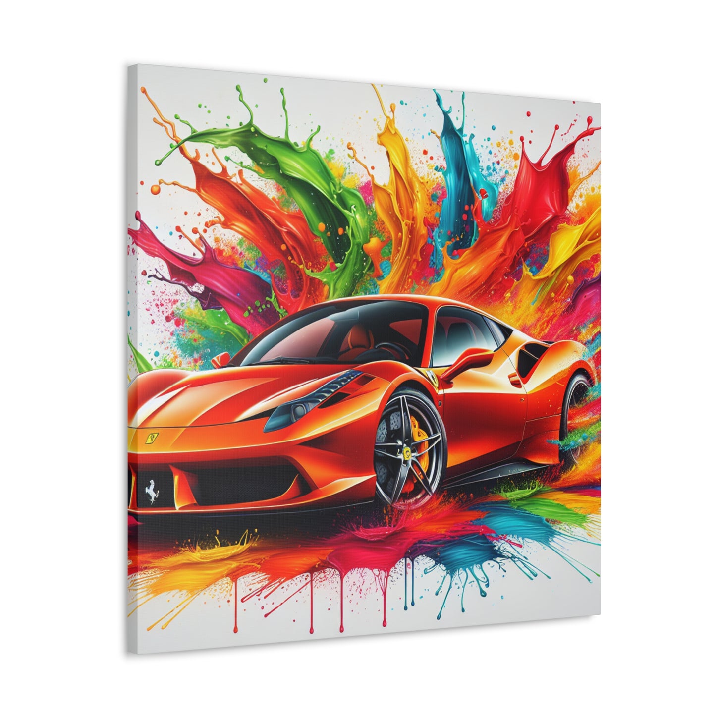 Ferrari Wall Art Canva Painting - Luxury Car Home Decor, Exclusive Italian Supercar, Perfect Gift for Car Enthusiasts and Collectors