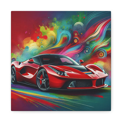 Ferrari Luxury Sports Car Canva Painting, Handcrafted Wall Decor, Unique Gift for Car Lovers, High-Quality Print Art for Home or Office