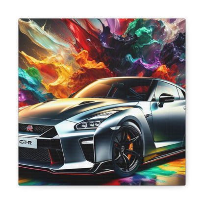 Nissan GT-R Canva Painting, Unframed Wall Art, Sports Car Print, Perfect for Home Decor and Car Enthusiasts, High Quality