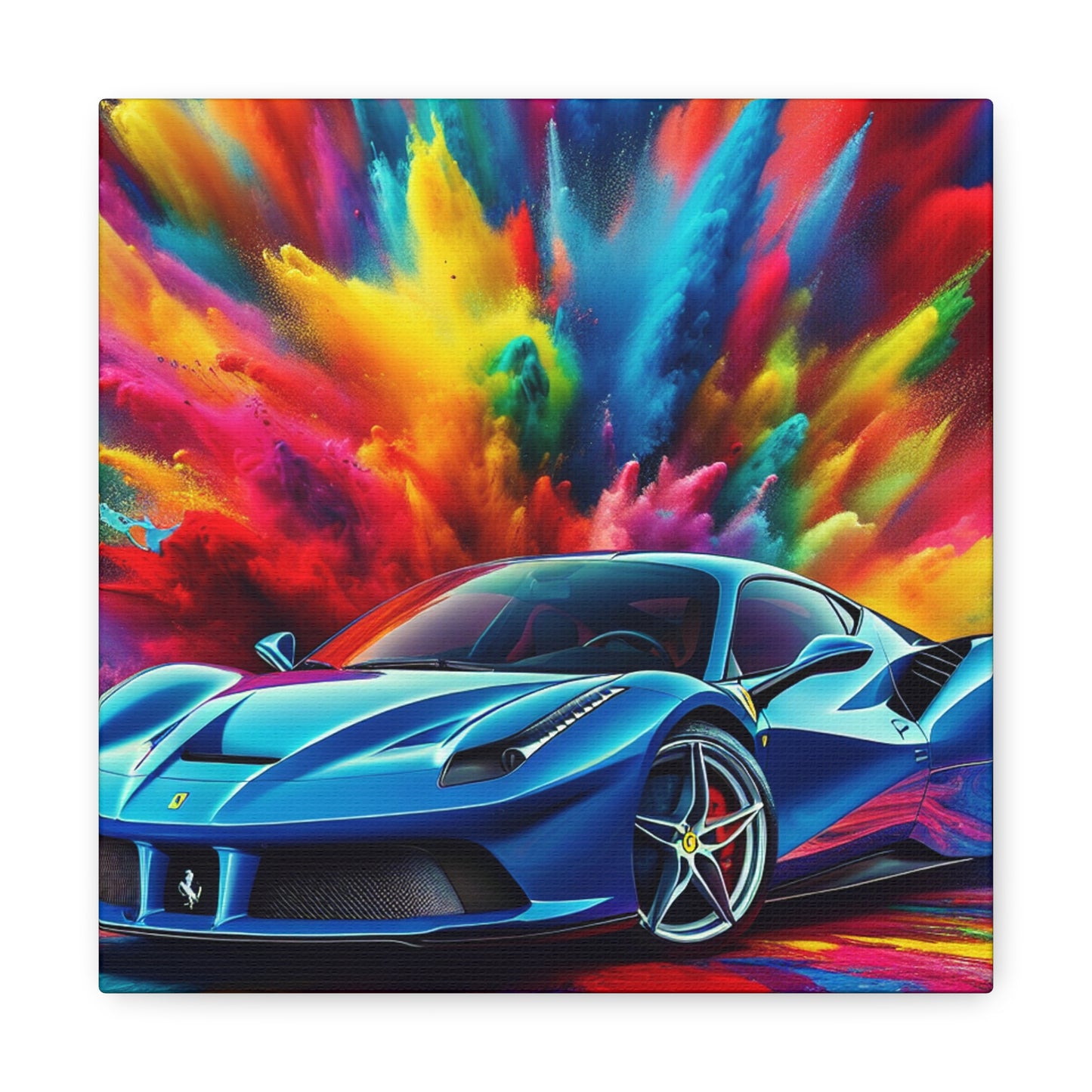 Ferrari Canva Wall Art - High Quality Luxury Car Painting - Perfect Gift for Car Enthusiasts, Home and Office Decor, Men's Man Cave Artwork