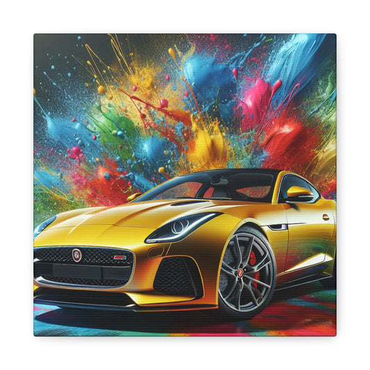 Jaguar F-Type Canva Painting, Automotive Wall Art, Car Lover Gift, Garage Decor, High-Quality Canvas Print, Home and Office Decor