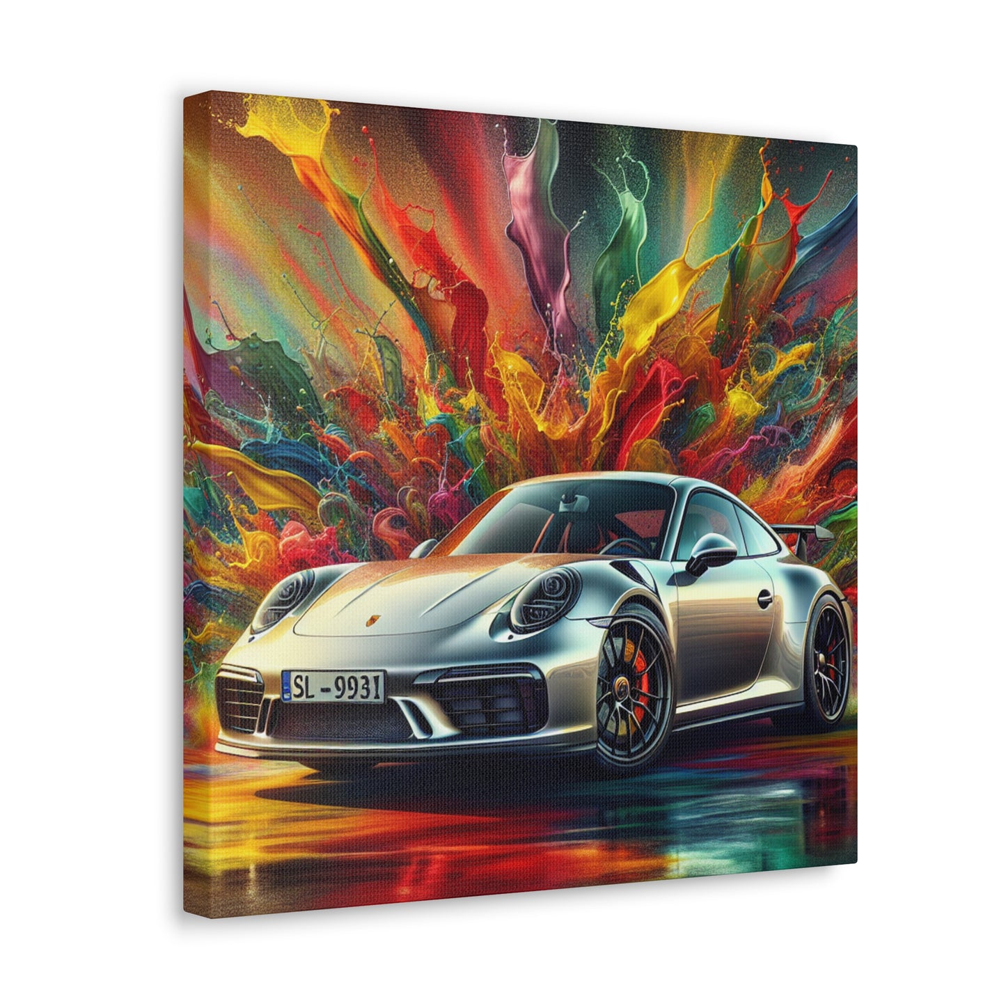 Porsche 911 Artwork, Exquisite Car Canva Painting, Perfect Gift for Luxury Car Enthusiasts and Art Lovers, Wall Decor