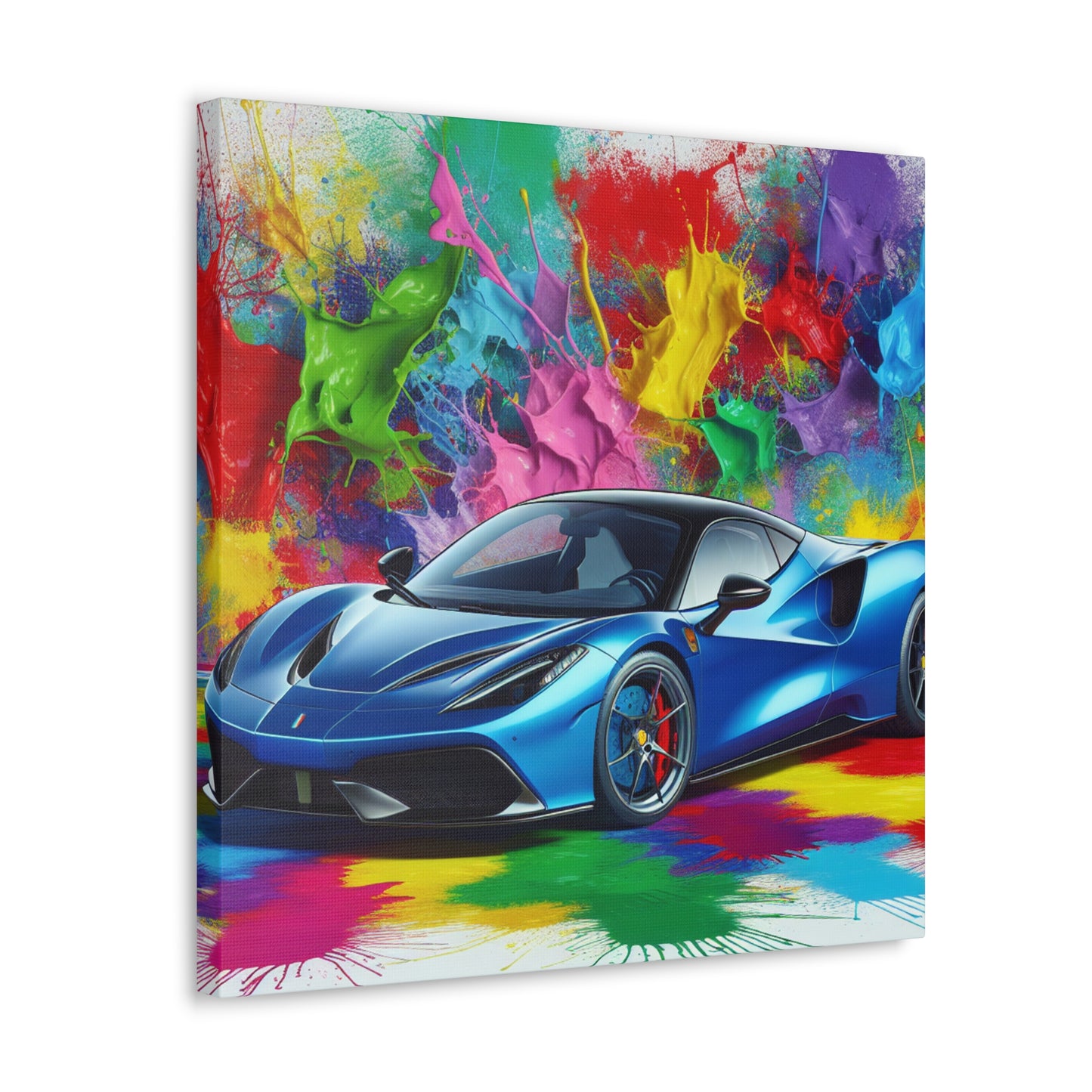 Ferrari Luxury Car Canva Painting - Wall Art for Living Room, Home Decor, Man Cave - Exclusive Sports Car Art - Giclee Print Gift