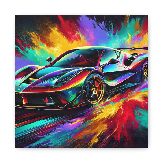 Ferrari Fine Art Canva Painting, Car Enthusiast Wall Decor, Hand-Painted Sports Car, Luxurious Home and Office Decoration, Unique Gift Idea