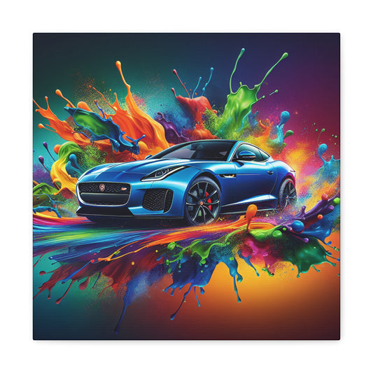 Jaguar F-Type Canvas Art - Abstract Wall Decor, Luxury Sports Car Painting, Unique Gift for Car Enthusiast, Office and Home Decor