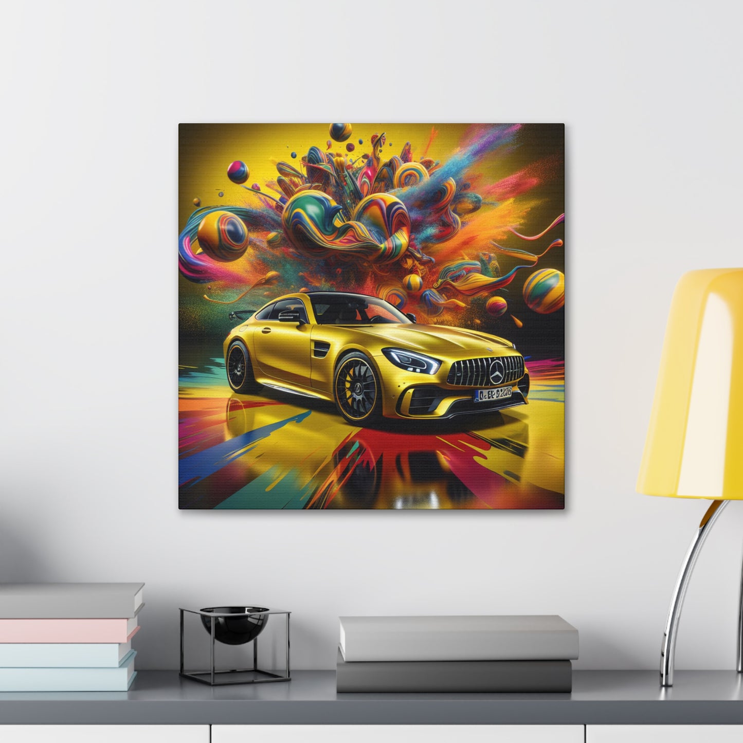 Mercedes AMG Wall Art Canva - Luxury Car Print, Modern Home Decor, Car Enthusiast Gift, Automotive Fine Art, Contemporary Painting