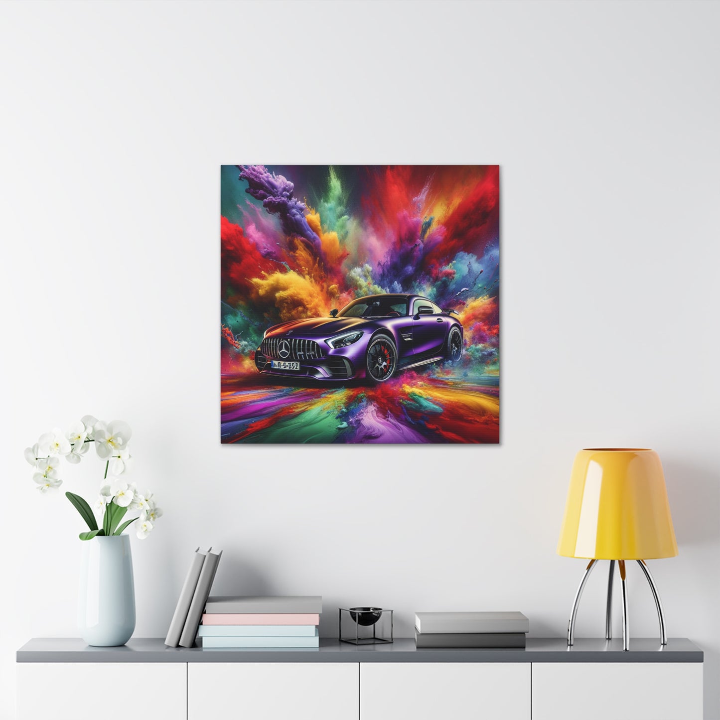 Mercedes AMG Luxury Car Canva Painting, Home Wall Decor, Garage Art, Perfect Gift for Car Lovers and Motor Enthusiasts