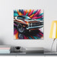 Dodge Challenger Wall Art - Handmade Canva Painting - Race Car Decor - Automotive Gifts for Men - Unique Home and Office Decoration