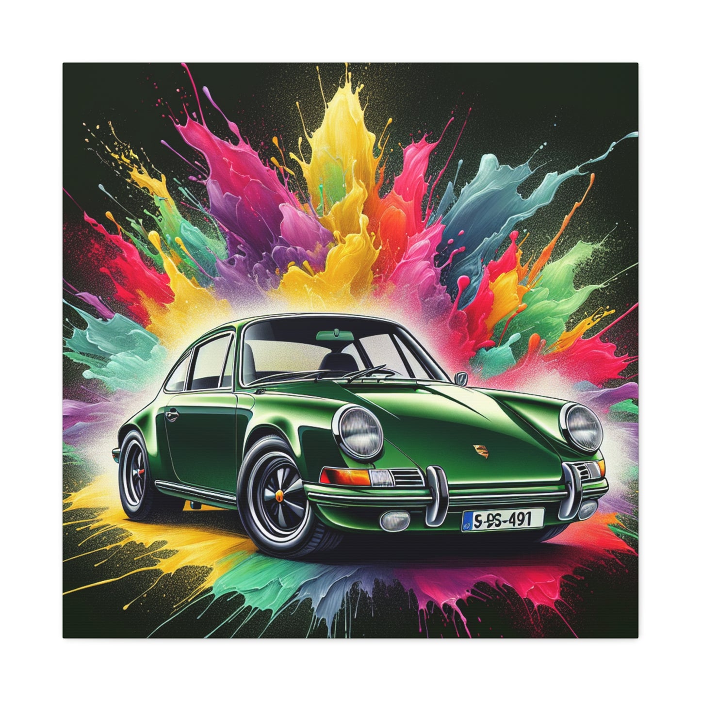 Porsche 911 Canva Art - Luxury Car Painting, Wall Decor for Garage, Gift for Car Enthusiast, Men's Gift Idea, Automotive Artwork