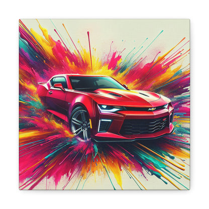 Chevrolet Camaro Wall Art - Classic Car Canva Painting - Unique Gift for Car Enthusiasts - Decor for Garage, Man Cave, Office, and Lounge