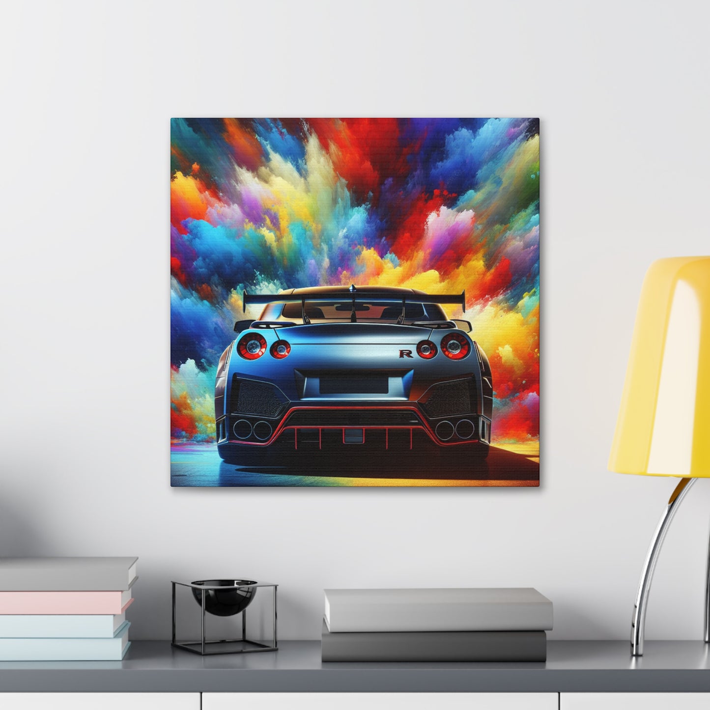 Nissan GT-R Car Wall Art, Modern Home Decor Interior, Large Canva Painting, Auto Print, Car Enthusiast and Collector Gift, Garage Decoration