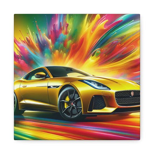 Jaguar F-Type Canva Painting, Luxury Car Wall Art, Modern Garage Decor, Vintage Vehicle Home Decoration, Perfect Gift for Car Lovers