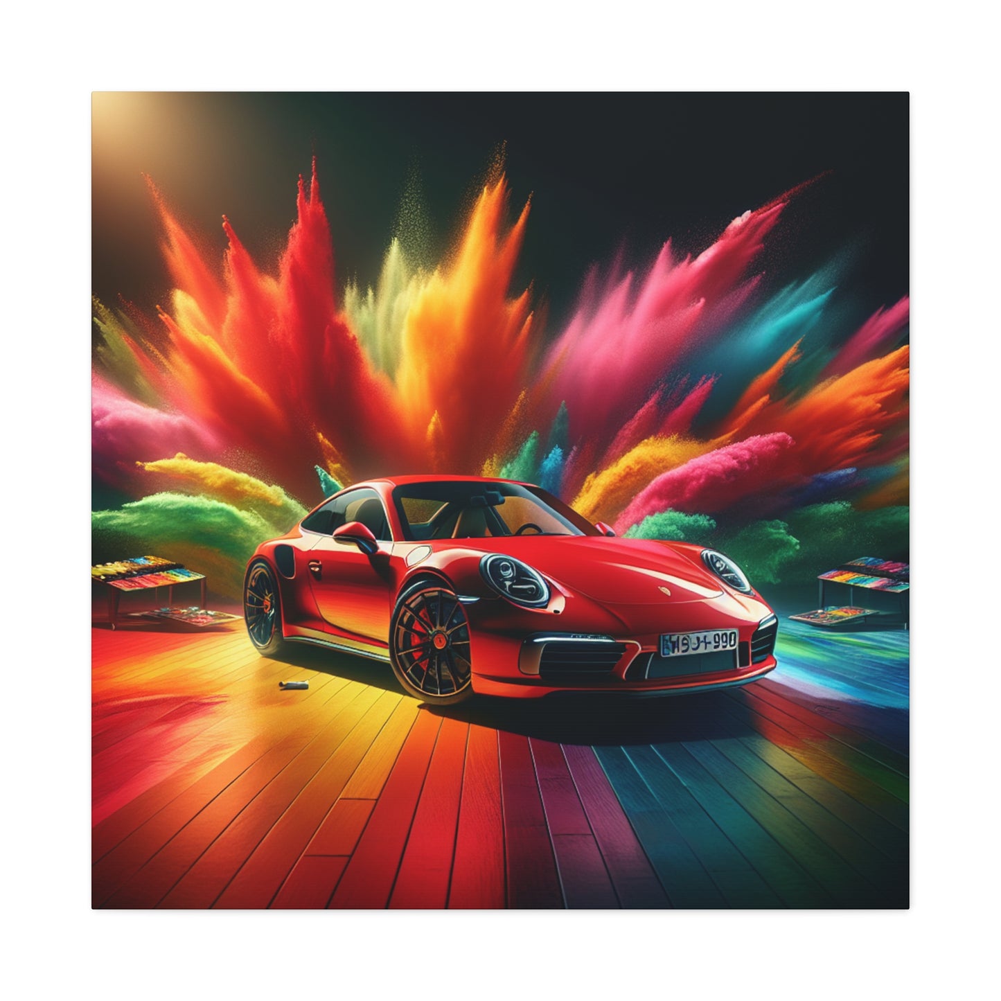 Classic Porsche 911 Artwork, Premium Car Canva Painting, Unique Gift for Car Lovers, Garage Decor