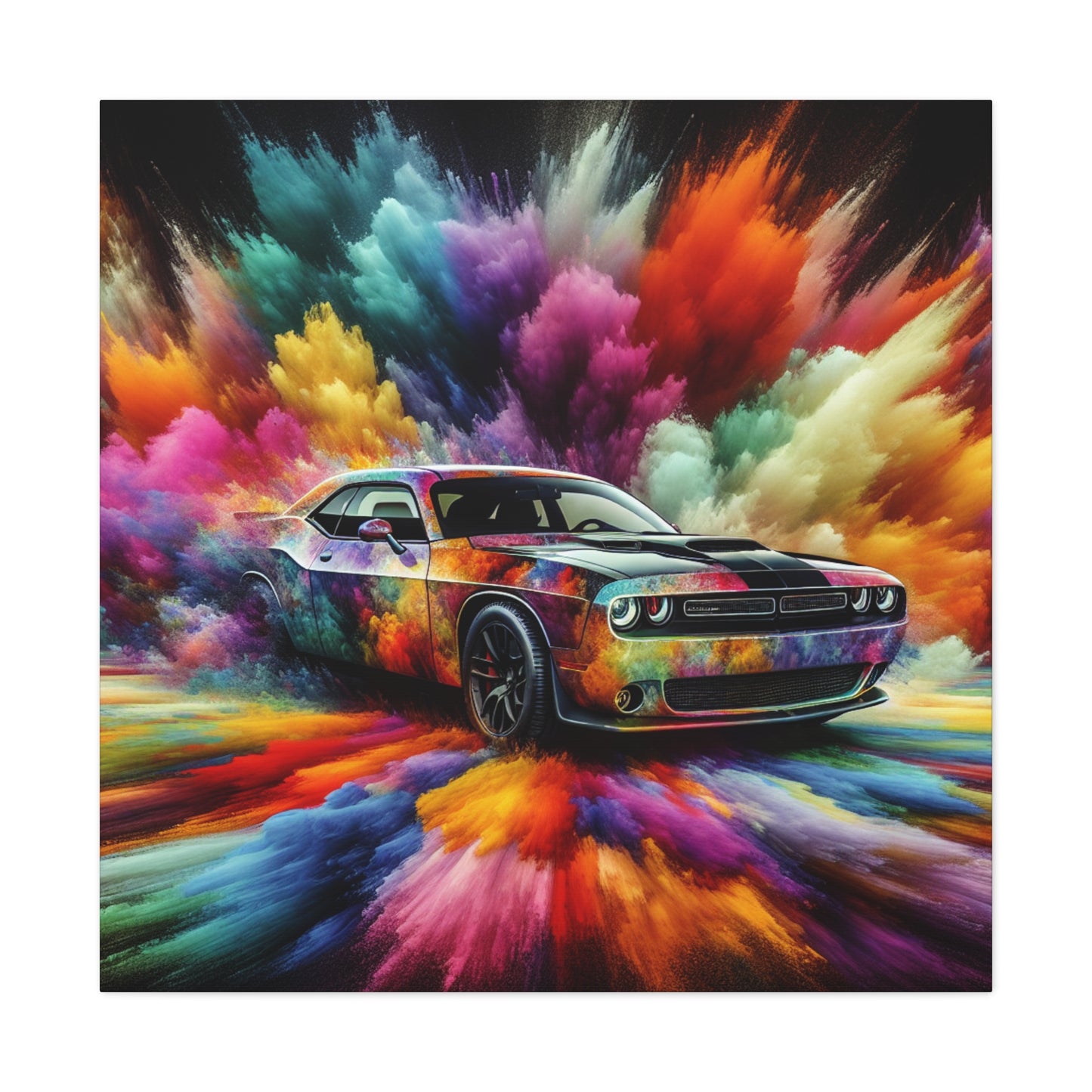 Dodge Challenger Wall Art, Car Enthusiast Gift, Automotive Canva Painting, Classic Muscle Car Decor, Man Cave Must-Have, Unique Artwork