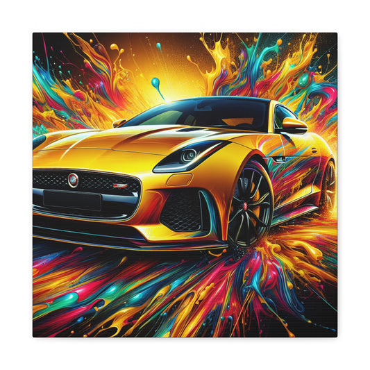 Elegant Jaguar F-Type Car Canva Art, Luxury Racing Car Wall Decor, Perfect Gift for Car Lovers and Collectors