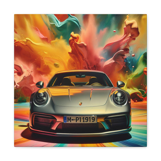 Porsche 911 Canva Painting, Sports Car Wall Art, Luxury Garage Decor, Auto Enthusiast Gift, Home Decoration, High Quality Print