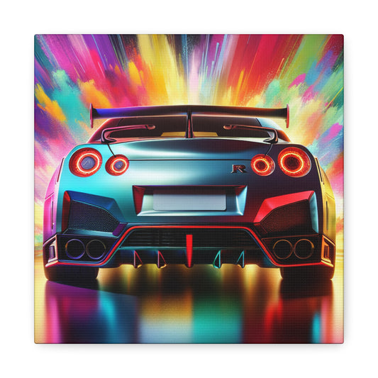 Nissan GT-R Canva Painting, Luxury Car Artwork, Wall Decor, Original Print, Auto Enthusiast Gift, Sports Car Lover, Home and Office Decoration