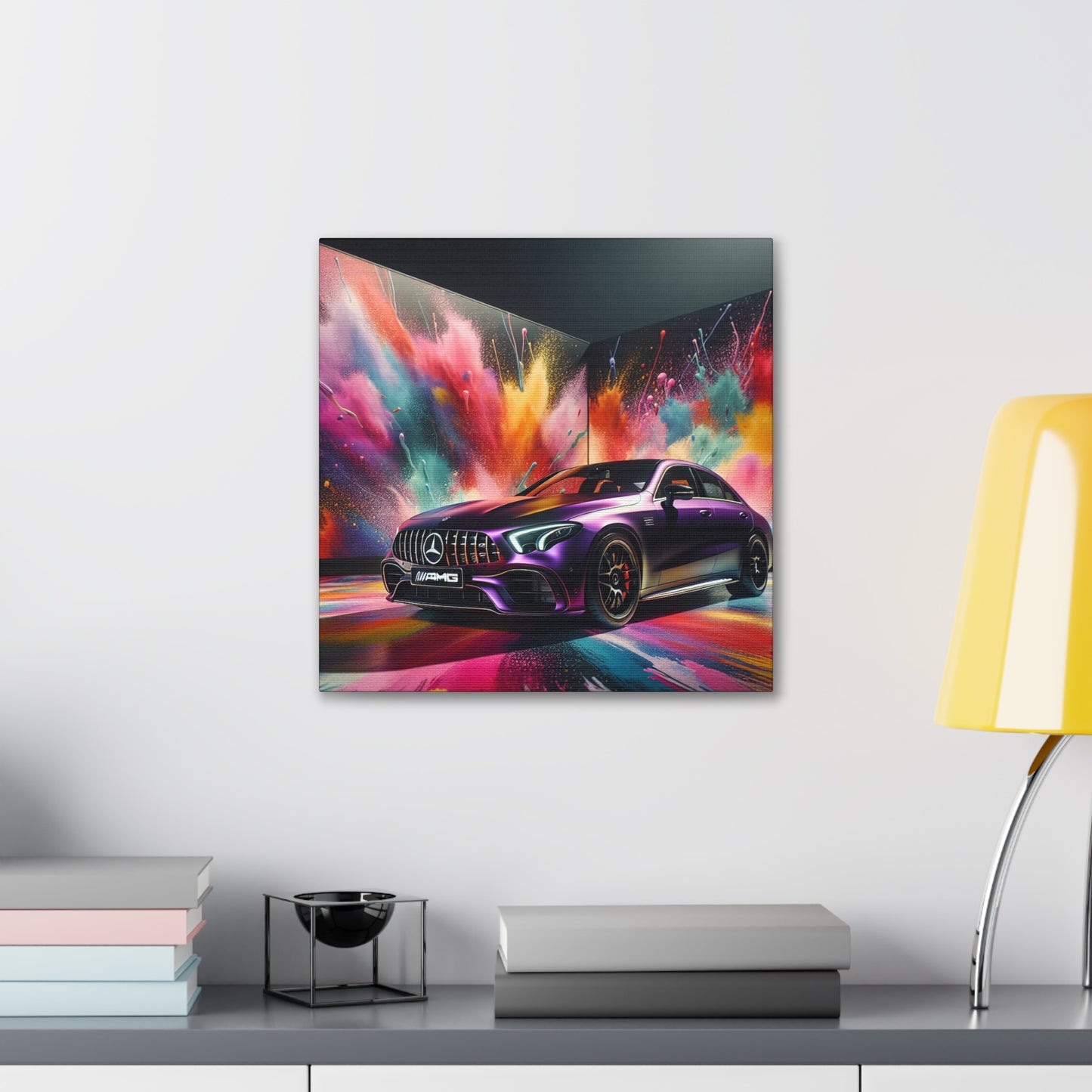 Mercedes AMG Wall Art, Handcrafted Canva Painting - Perfect for Auto Enthusiast, Car Decor, Man Cave, Home Office