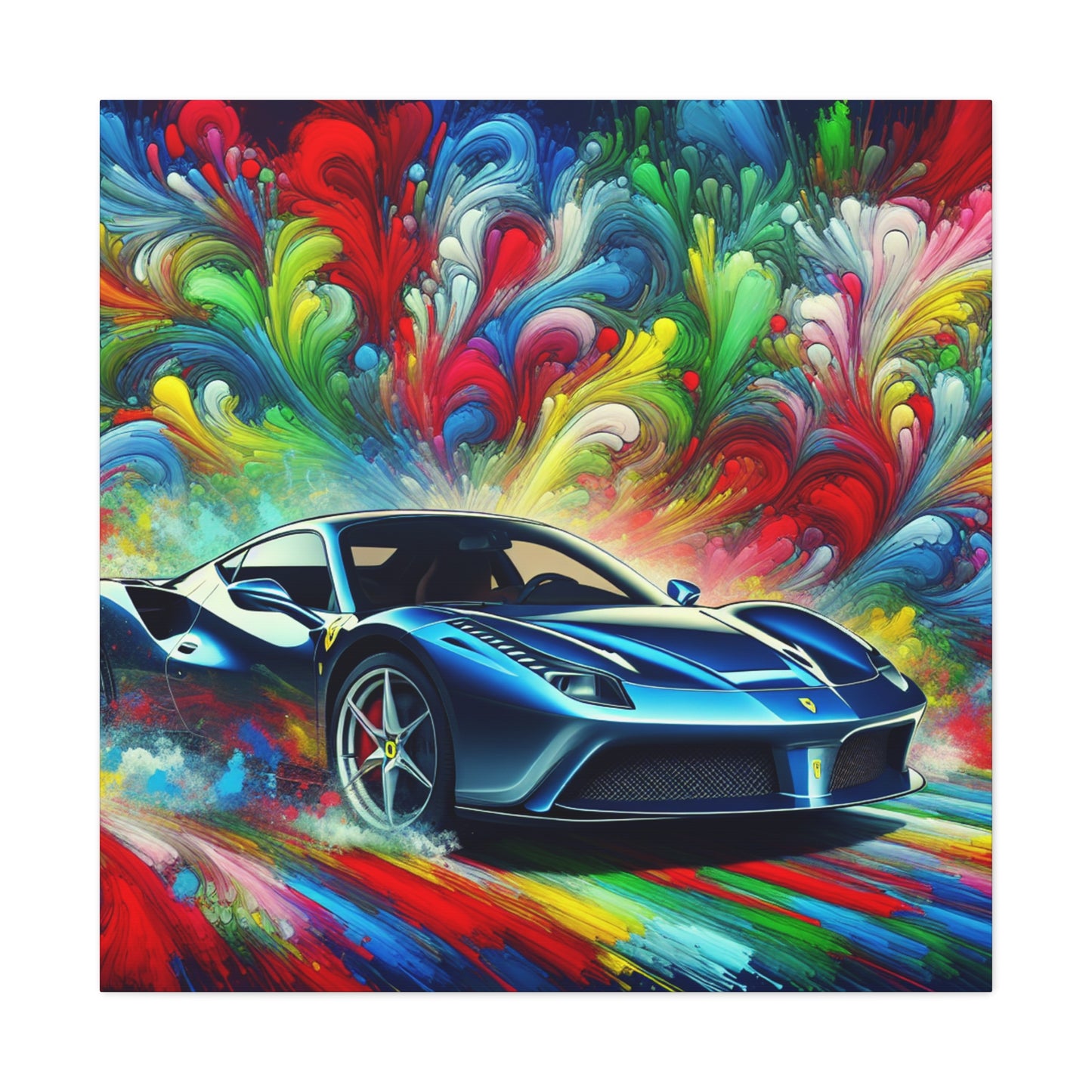 Luxury Ferrari Car Wall Art, Italian Supercar Canva Painting, Home Decor, Office Wall Hanging, Gift for Car Lovers, Handmade Oil Print