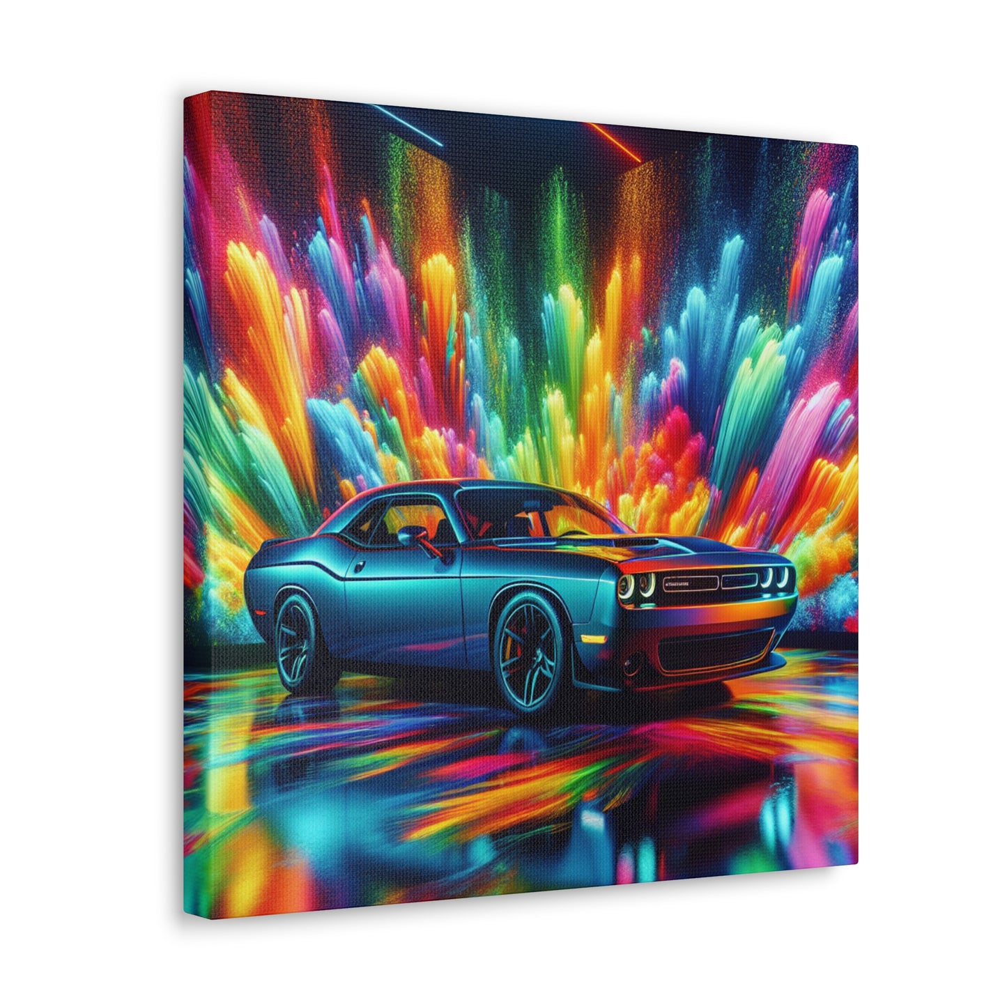 Dodge Challenger Wall Art - Premium Quality Car Canva Painting, Perfect for Home or Office Decor, Unique and Rare Auto Artistry