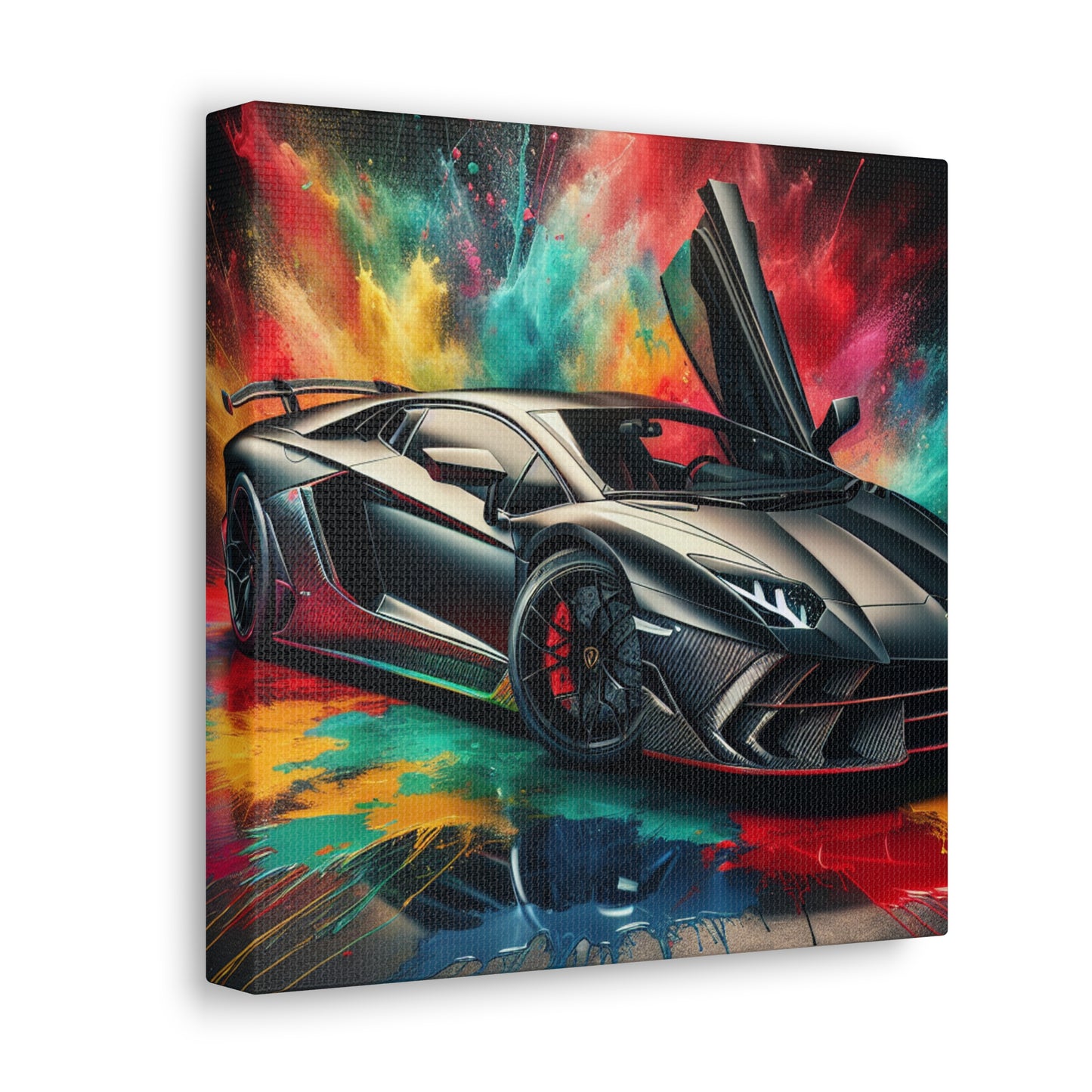Lamborghini Aventador Canva Art - Luxury Car Wall Decor, Hand-Painted Sports Vehicle, Unique Quality Home Decor Gift, Exclusive Artwork