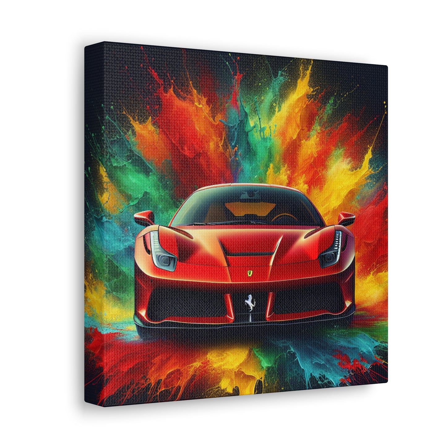 Ferrari Luxury Car Wall Art, Handmade Canvas Painting, Modern Home Decor, Unique Gift for Car Enthusiasts, Fine Art for Office and Garage