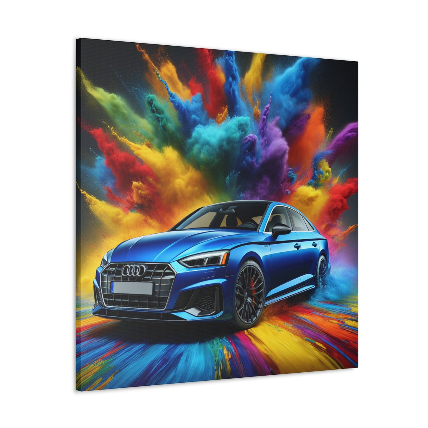 Audi A5 Mountain Landscape Print, Large Size Car Canva Painting, Living Room Wall Art Home Decor