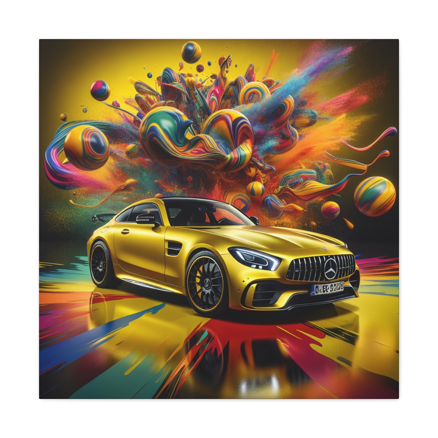 Mercedes AMG Wall Art Canva - Luxury Car Print, Modern Home Decor, Car Enthusiast Gift, Automotive Fine Art, Contemporary Painting