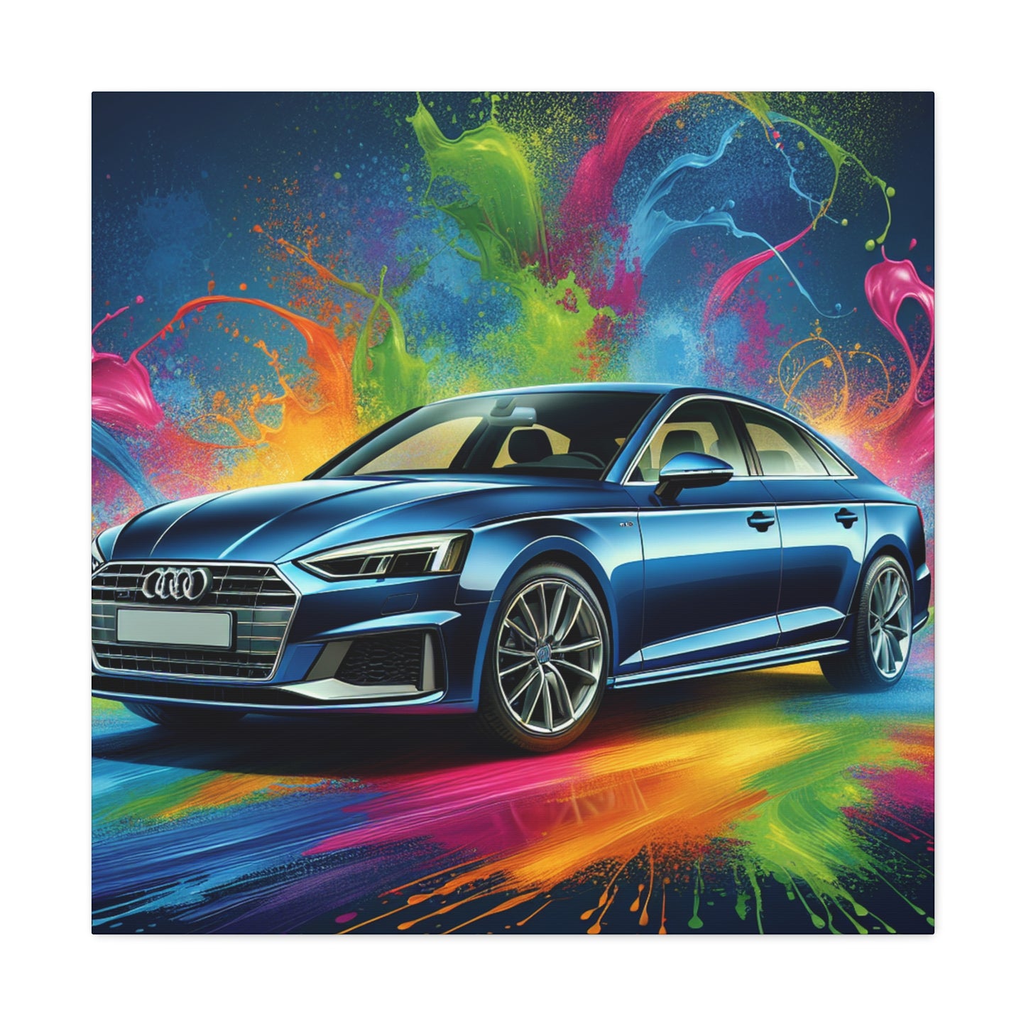 Audi A5 Canva Painting, Hand-Painted Wall Art, Luxury Car Print, Home Decor, Unique Gift for Car Enthusiast, Petrolhead, and Audi Lovers