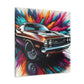 Dodge Challenger Wall Art - Handmade Canva Painting - Race Car Decor - Automotive Gifts for Men - Unique Home and Office Decoration