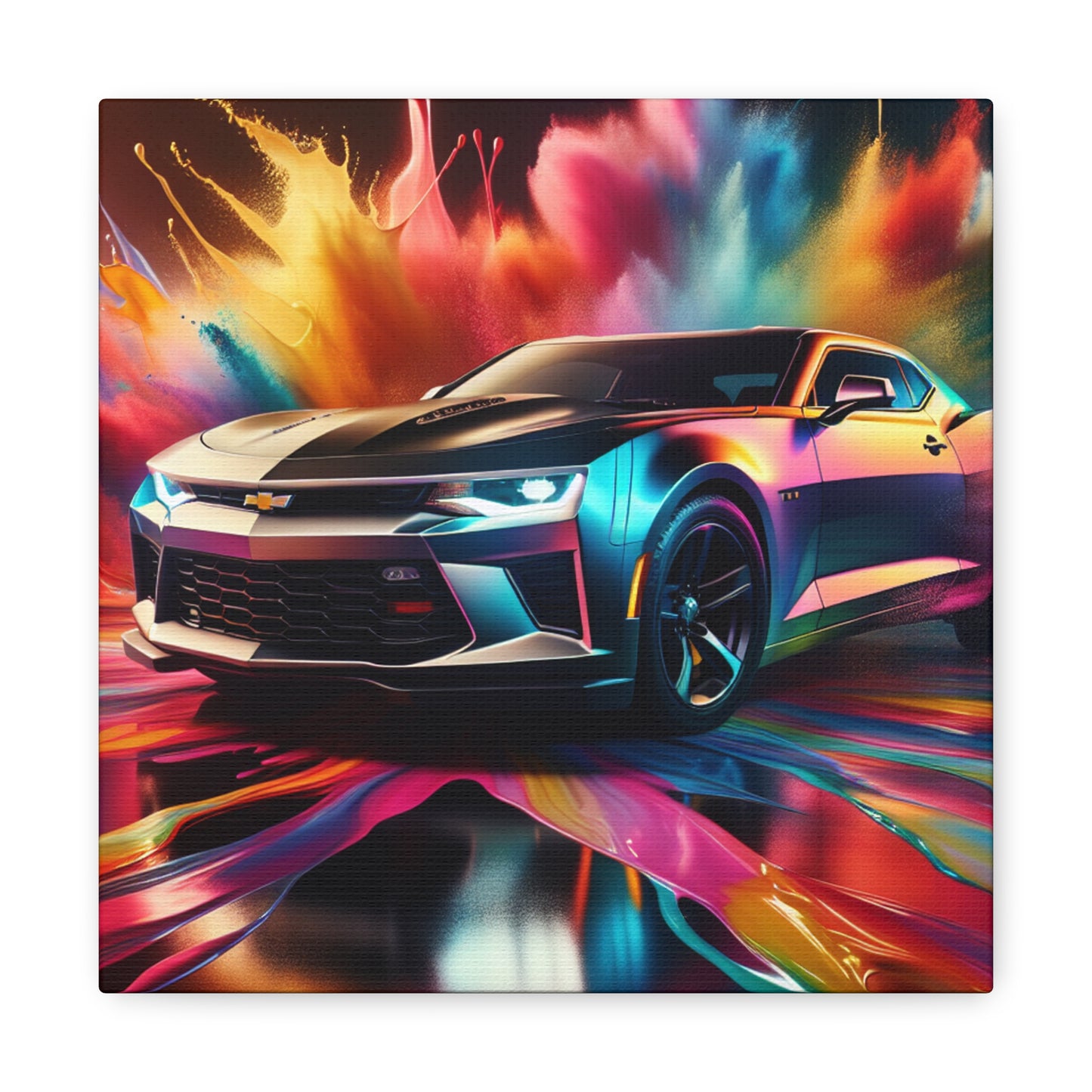 Chevrolet Camaro Wall Art Canva Painting, Car Enthusiast Decor, Muscle Car Print, Home Office Garage Decor, Automobile Artwork, Classic Car