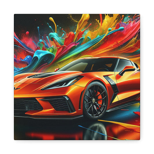 Chevrolet Corvette Canva, Classic Car Wall Decor, Vintage Automobile Art, Perfect for Garage or Man Cave, Unique Gift for Car Lovers