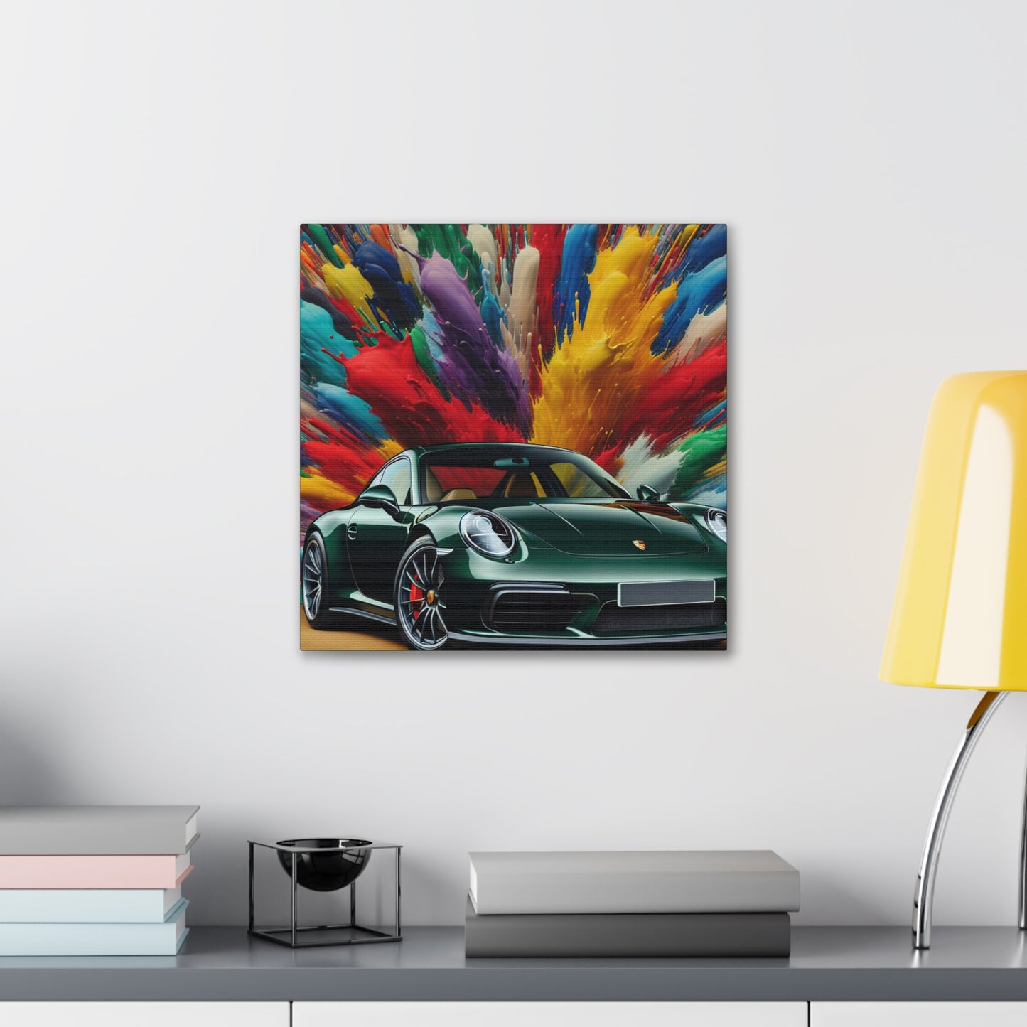 Porsche 911 Canva Painting, Luxury Sports Car Wall Art, Car Lovers Gift, Garage Decor, Man Cave Accessory, Automotive Fine Art Print