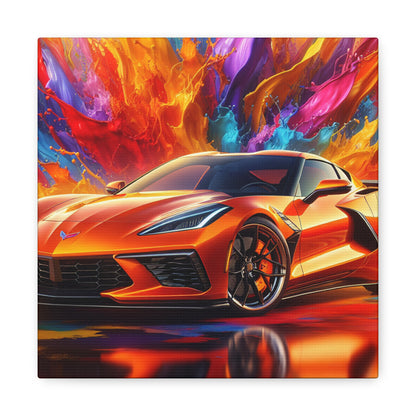 Chevrolet Corvette Wall Art, Luxury Sports Car Canva Painting, Home Decor, Gift for Car Enthusiasts, High Quality Artwork