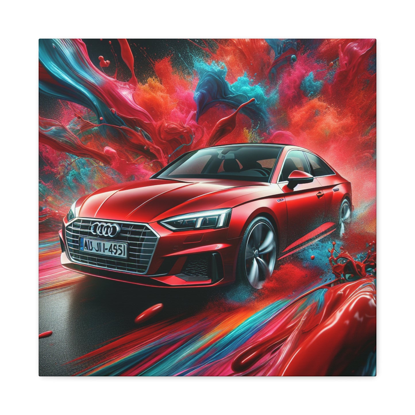 Audi A5 Car Canva Painting, Luxury Automobile Wall Art, Home Decor, Garage or Man Cave Gift Idea, For Car Enthusiast and Audi Lovers