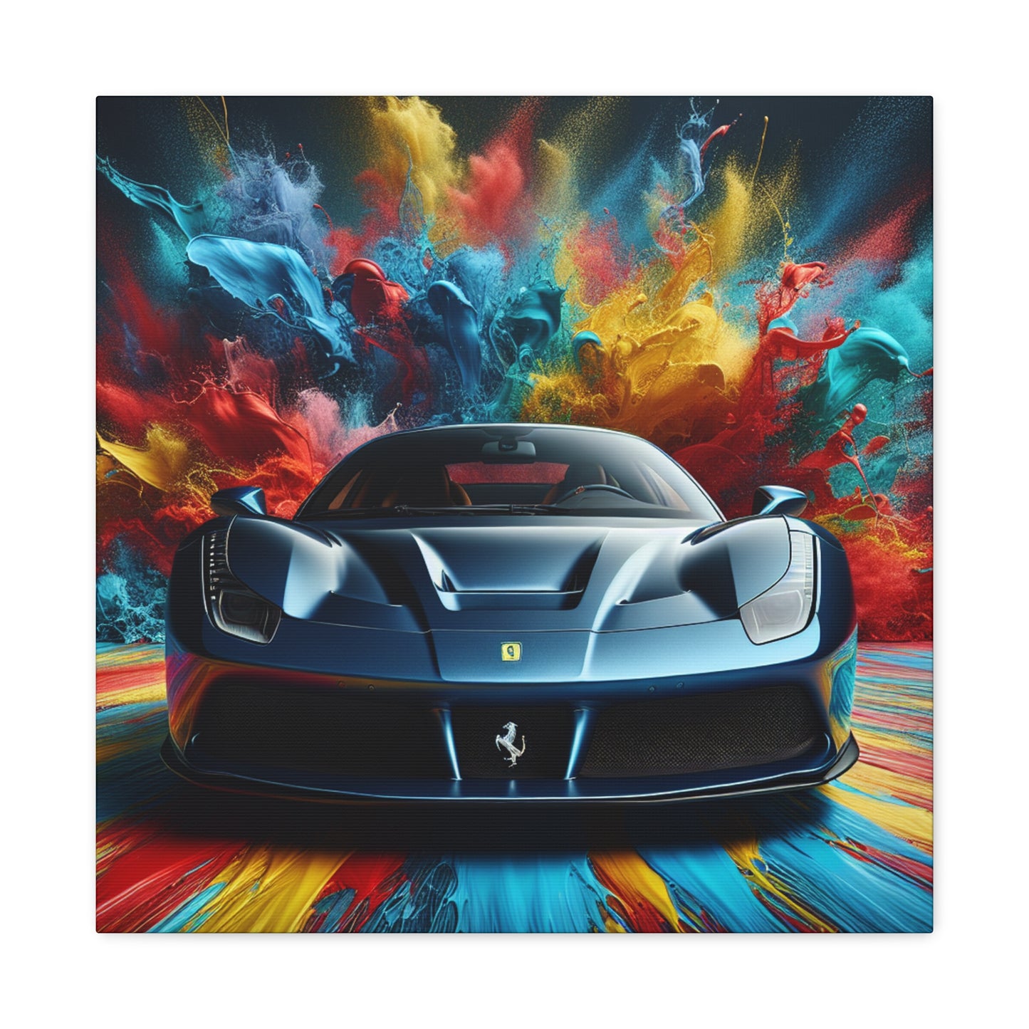 Ferrari Canva Painting, Luxury Car Wall Art, High-Quality Print for Enthusiasts, Home Decor, Perfect Gift for Car Lovers, Supercar Illustration