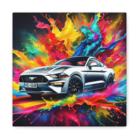 Vintage Ford Mustang Wall Art Canva Painting, Classic Car Home Decor, Ideal Gift for Car Lovers and Enthusiasts