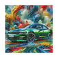 Dodge Charger Canva Art - Muscle Car Wall Decor, Automotive Enthusiast Gift, Unique Canvas Painting, Classic Car Lover Home Decoration