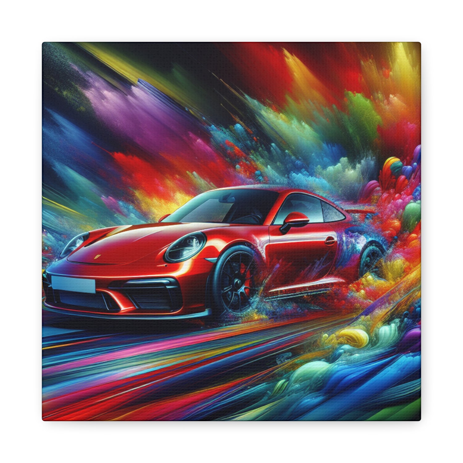Porsche 911 Wall Art Canva - Luxury Car Painting, Automotive Home Decor, Framed Car enthusiast gift