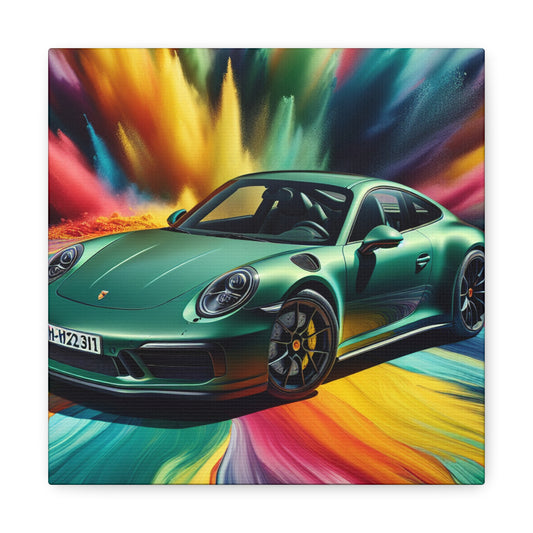 Porsche 911 Wall Decor Canva Painting, Handmade Home and Office Artwork, Automotive Wall Art, Luxury Sports Car Lover's Gift