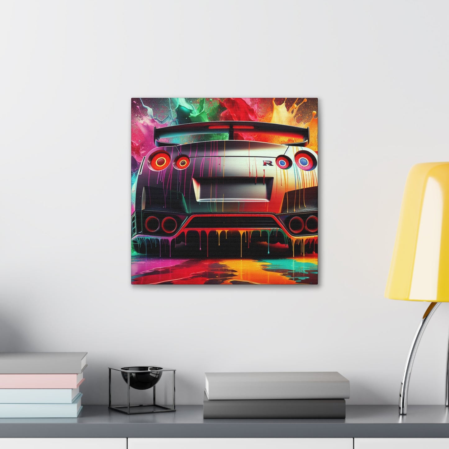 Nissan GT-R Canva Painting - Modern Wall Art, Handmade Car Artwork, Perfect Gift for Car Enthusiasts and Decor